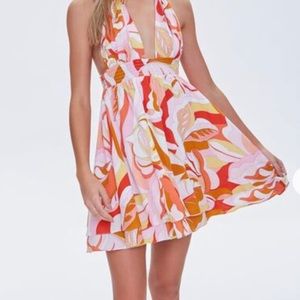 Abstract Tropical Print Fit & Flare Dress - NWT